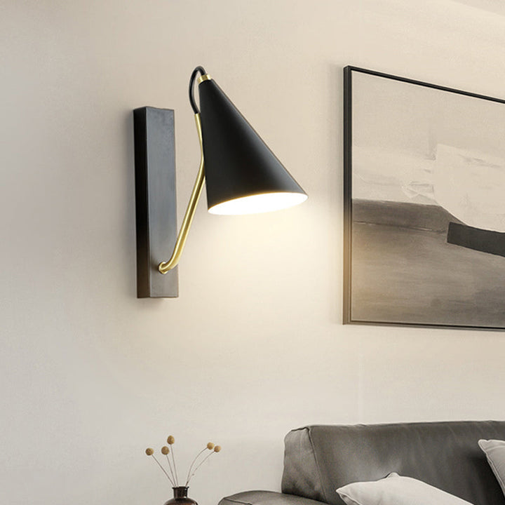 Lisslune | Black conical wall lighting Modern 1 light metal wall lamp for the dining room