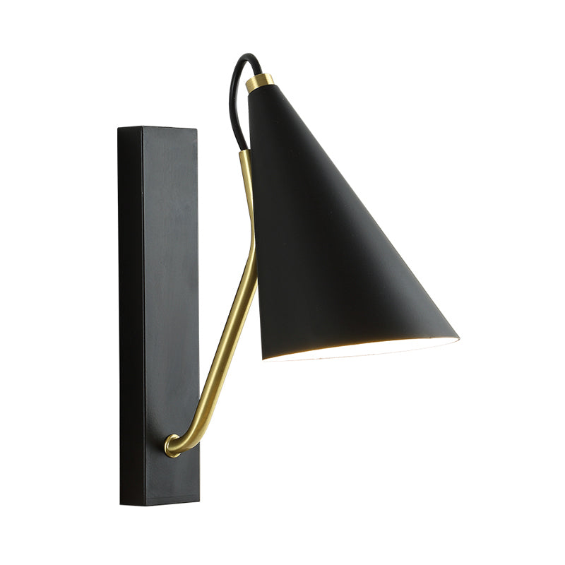 Lisslune | Black conical wall lighting Modern 1 light metal wall lamp for the dining room