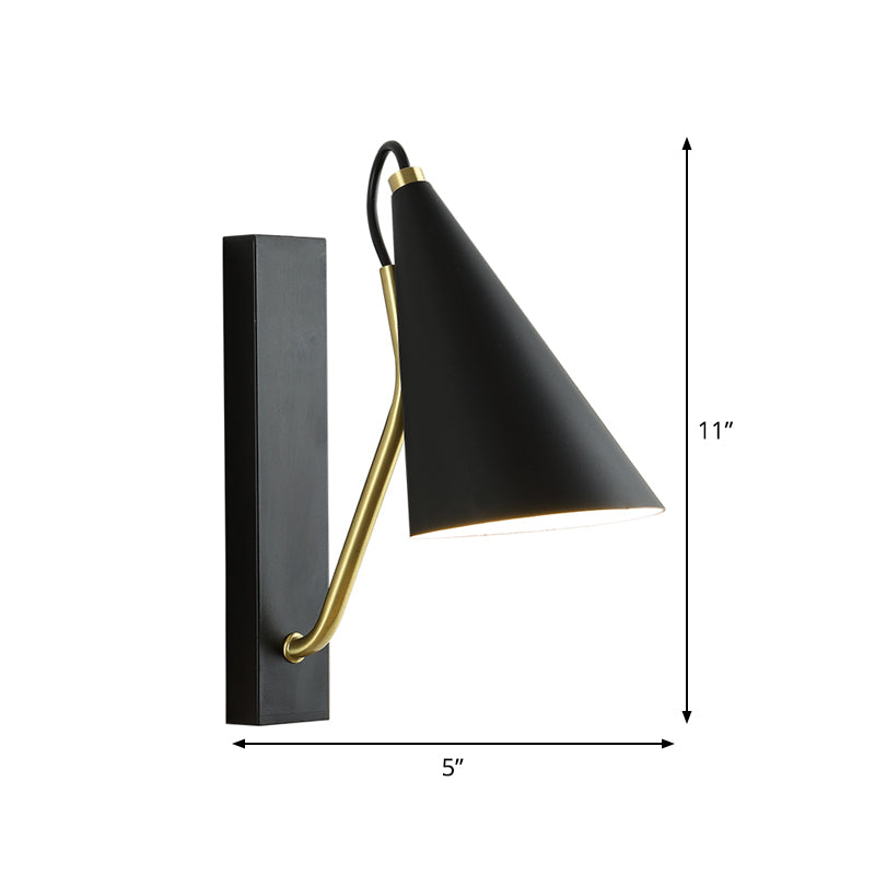 Lisslune | Black conical wall lighting Modern 1 light metal wall lamp for the dining room