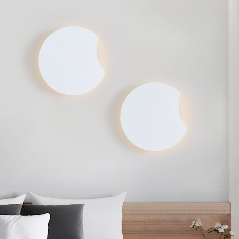 Lisslune | Acrylic Round Wall Mount Light Modernist LED Wall White Lighting Fixture in Warm/White Light, 8.5"/12" B