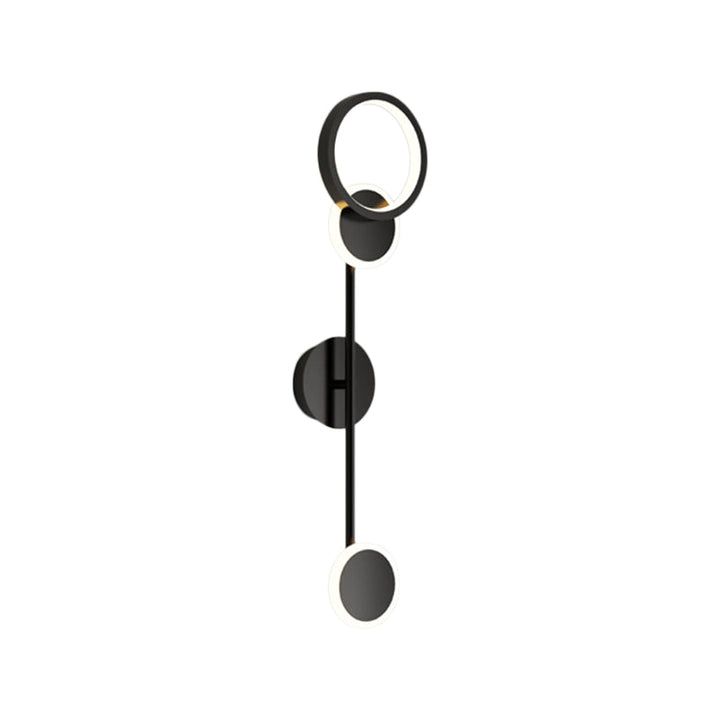 Lisslune | Metallic Round LED Wall Light Lighting Contemporary 2/3/4 Light Wall Mount Lamp in Black
