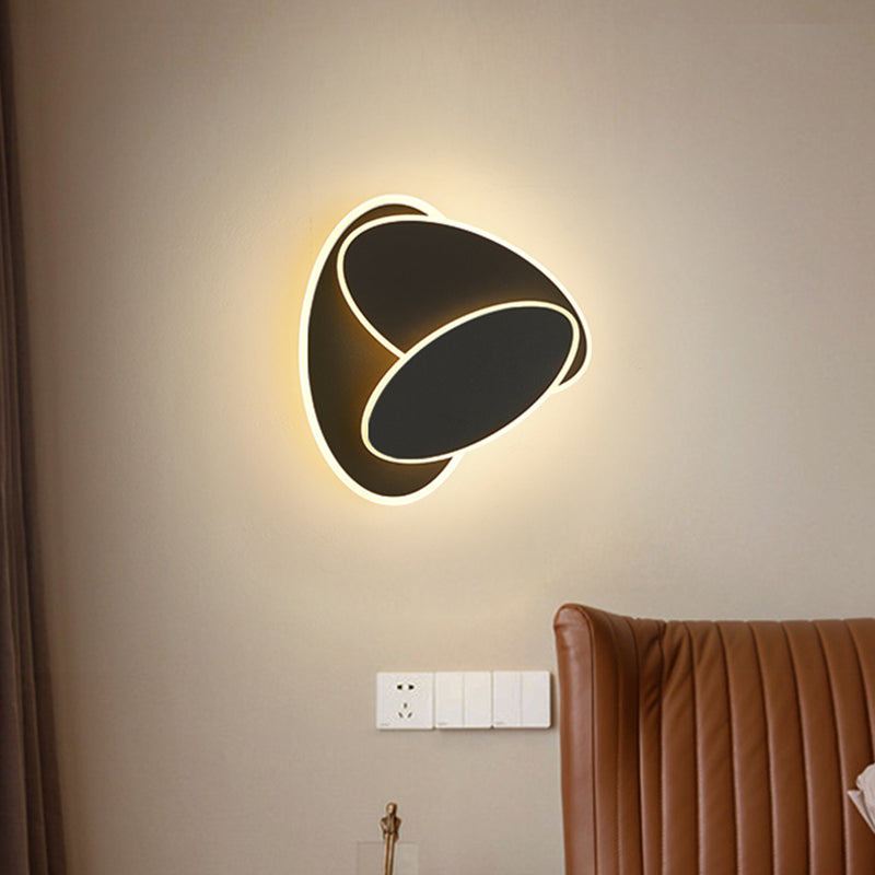 Lisslune | Black/White Round Rotatable Wall Mount Lighting Modernist LED Acrylic Wall Light Fixture in Warm/White Light