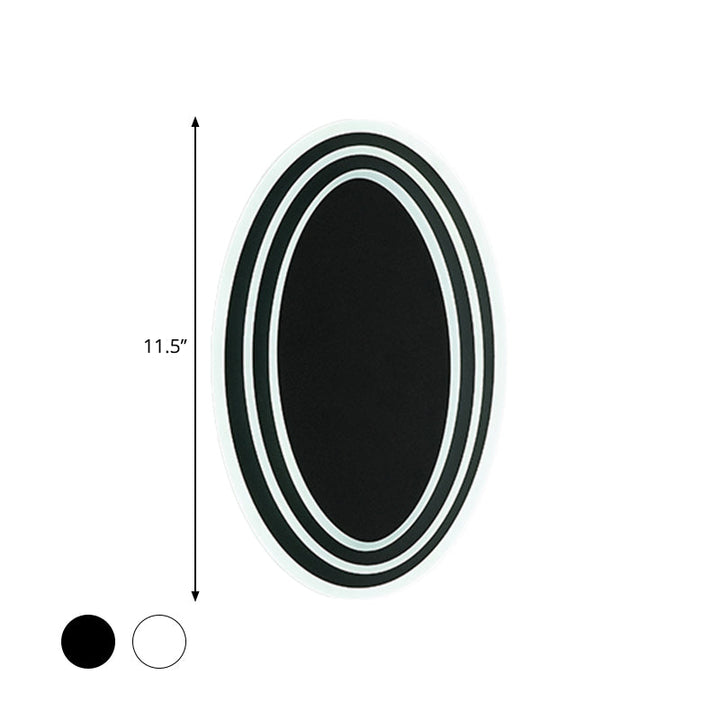 Lisslune | Black/White Round Rotatable Wall Mount Lighting Modernist LED Acrylic Wall Light Fixture in Warm/White Light