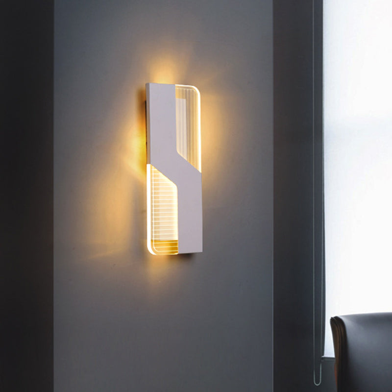 Lisslune | White geometric wall-mounted lamp Nordic LED acrylic wall lighting unit in warm/white light