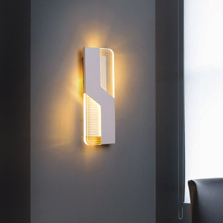Lisslune | White geometric wall-mounted lamp Nordic LED acrylic wall lighting unit in warm/white light