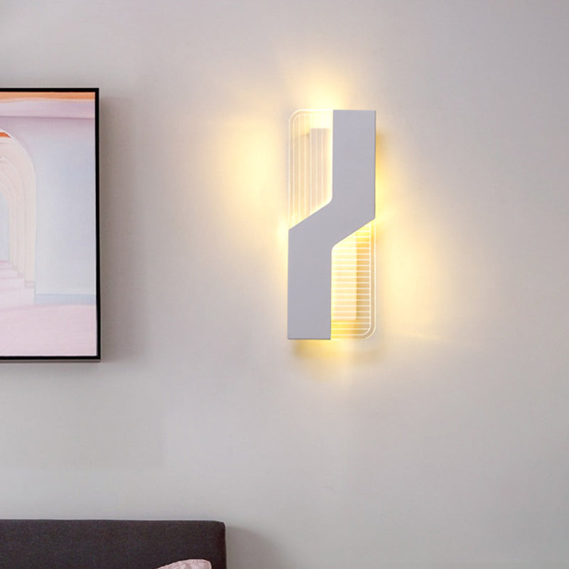 Lisslune | White geometric wall-mounted lamp Nordic LED acrylic wall lighting unit in warm/white light