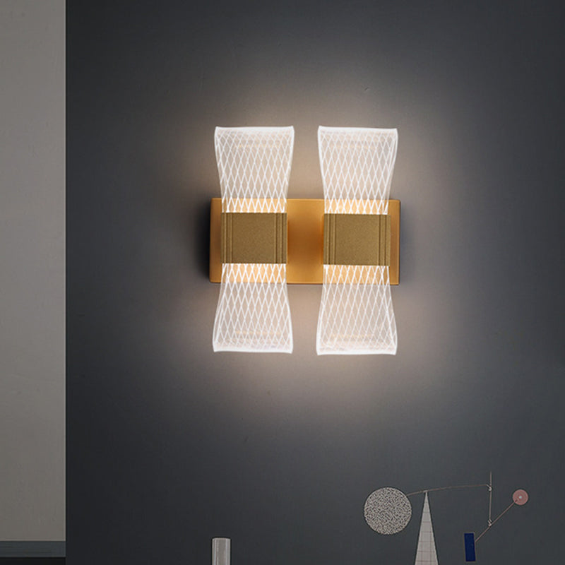 Lisslune | Bow-like acrylic LED wall light Nordic 1/2 bulbs Gold wall light lighting in warm/white light