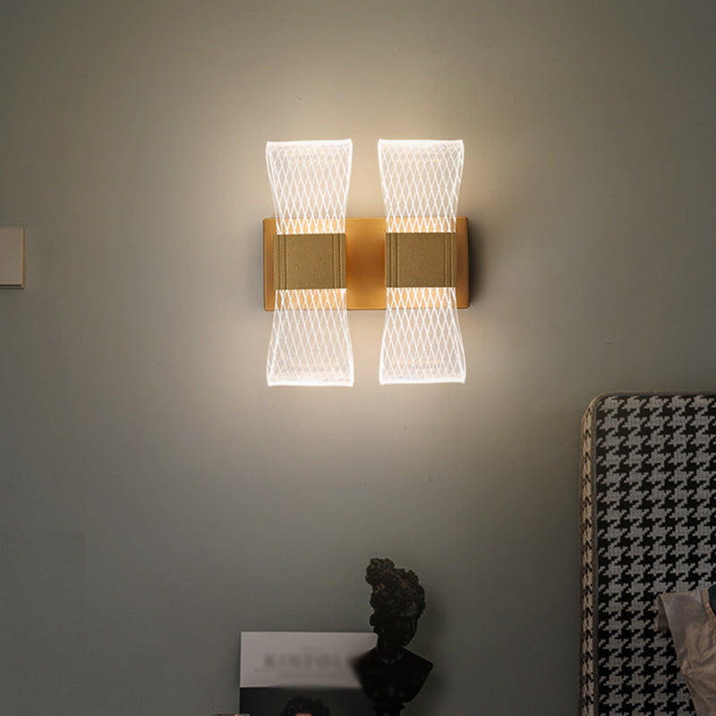 Lisslune | Bow-like acrylic LED wall light Nordic 1/2 bulbs Gold wall light lighting in warm/white light