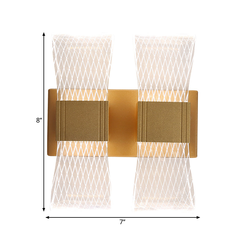 Lisslune | Bow-like acrylic LED wall light Nordic 1/2 bulbs Gold wall light lighting in warm/white light