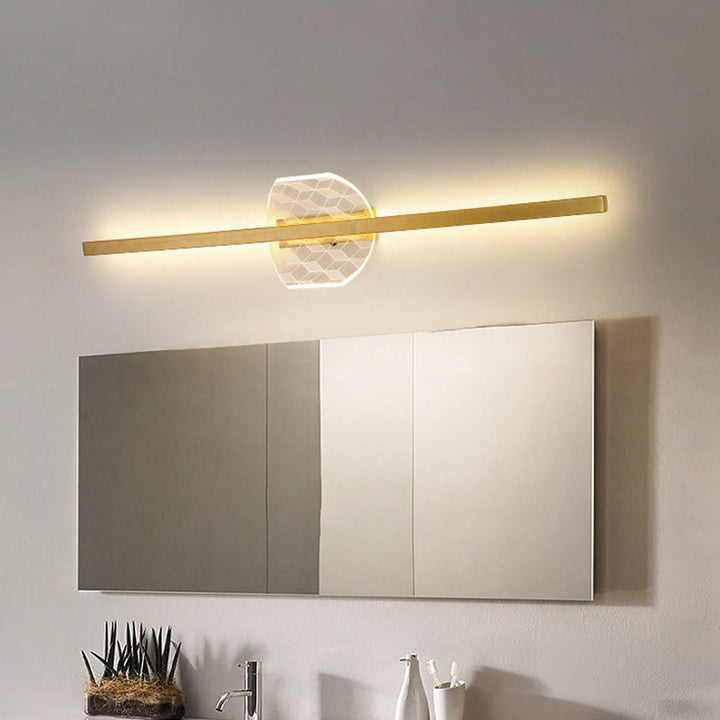 Lisslune | Metallic Linear Wall Mount Lighting Modern LED Gold Wall Lighting in Warm/White Light, 23.5"/31.5" Width