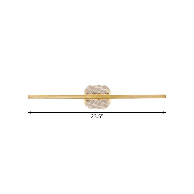 Lisslune | Metallic Linear Wall Mount Lighting Modern LED Gold Wall Lighting in Warm/White Light, 23.5"/31.5" Width