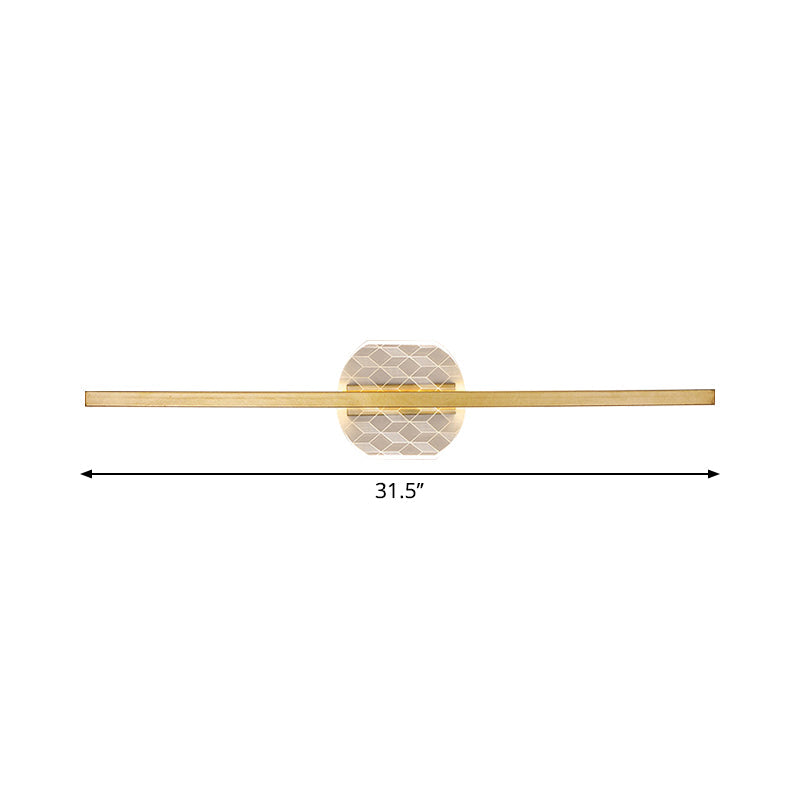 Lisslune | Metallic Linear Wall Mount Lighting Modern LED Gold Wall Lighting in Warm/White Light, 23.5"/31.5" Width