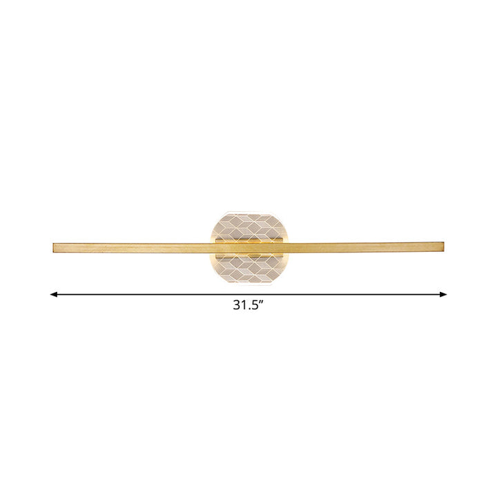 Lisslune | Metallic Linear Wall Mount Lighting Modern LED Gold Wall Lighting in Warm/White Light, 23.5"/31.5" Width