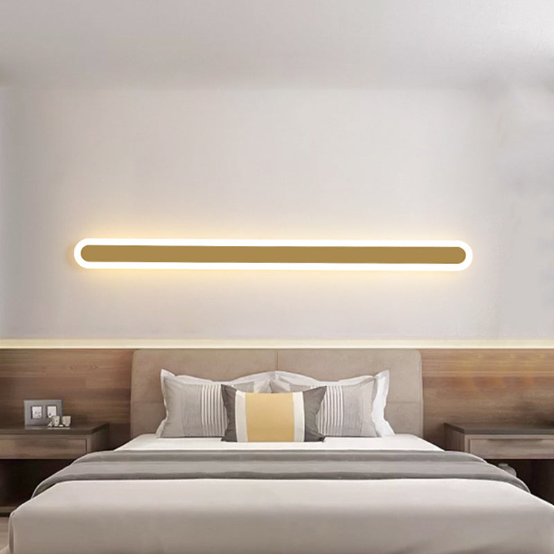 Lisslune | Rectangular Bedroom Wall Light Acrylic 12"/16"/23.5" B LED Minimalist Wall Lighting, Warm/White Light