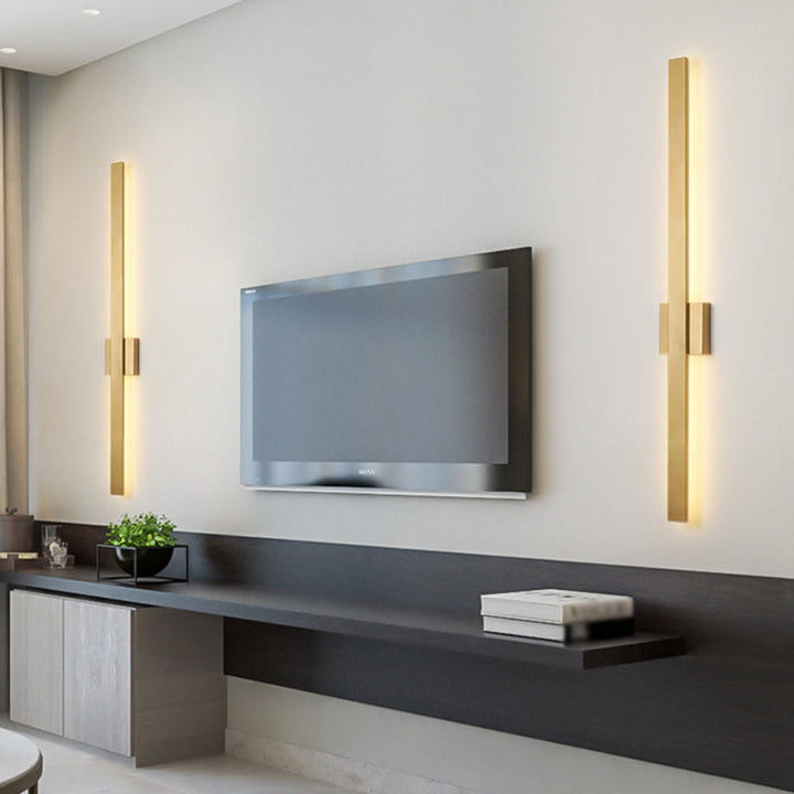 Lisslune | Acrylic Rectangle Wall Mount Lighting Nordic 23.5"/31.5" Width LED Wall Lamp Sconce in Gold, Warm/White Light