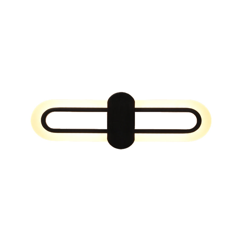 Lisslune | Rectangular Wall Mount Lighting Modernist Acrylic LED Black Wall Light in Warm/White Light, 16"/23.5"/31.5" W