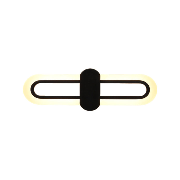 Lisslune | Rectangular Wall Mount Lighting Modernist Acrylic LED Black Wall Light in Warm/White Light, 16"/23.5"/31.5" W