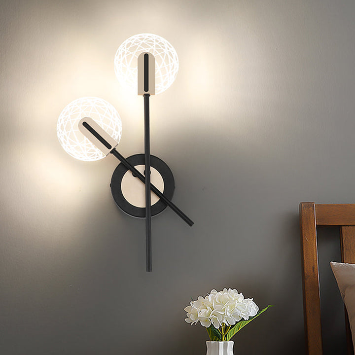 Lisslune | Black Round Wall Light Fixture Modern LED Metal Wall Lamp Lighting in Warm/White Light