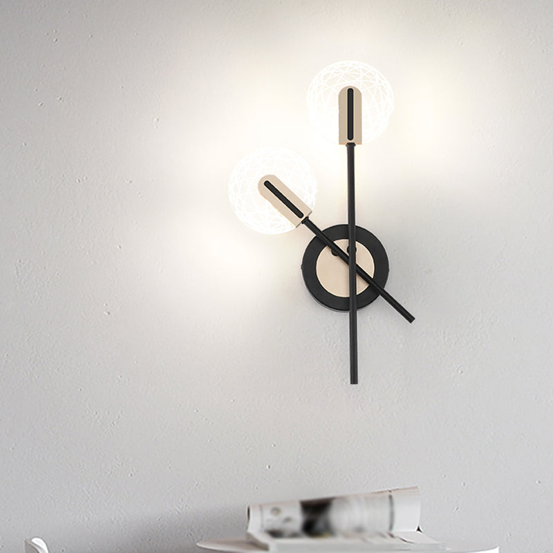 Lisslune | Black Round Wall Light Fixture Modern LED Metal Wall Lamp Lighting in Warm/White Light