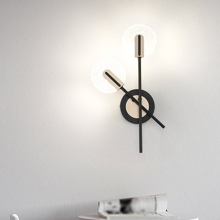 Lisslune | Black Round Wall Light Fixture Modern LED Metal Wall Lamp Lighting in Warm/White Light