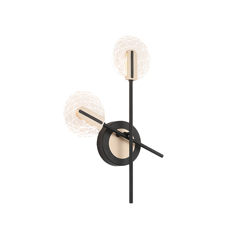 Lisslune | Black Round Wall Light Fixture Modern LED Metal Wall Lamp Lighting in Warm/White Light