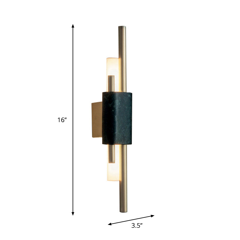 Skørter | Metal Tube Wall Lighting Minimalist LED Wall Mount Light Fixture in Dark Green for Bedroom