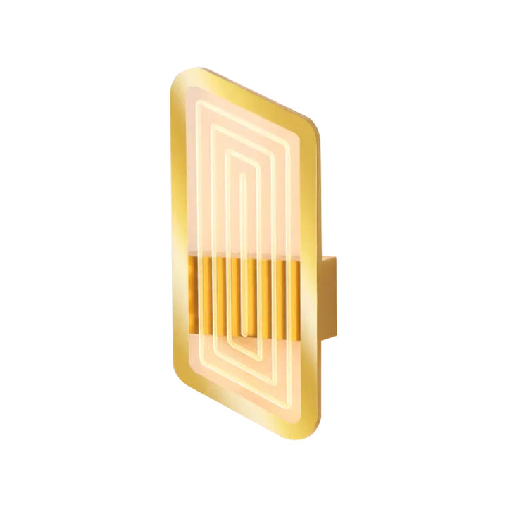 Lisslune | Black/Gold Rectangular Wall Light Fixture Nordic Metal Wall Lamp Lighting in Warm/White Light, 12.5"/19.5" Wide