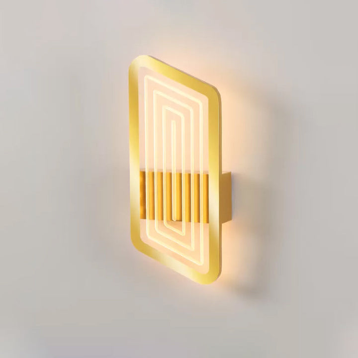 Lisslune | Black/Gold Rectangular Wall Light Fixture Nordic Metal Wall Lamp Lighting in Warm/White Light, 12.5"/19.5" Wide