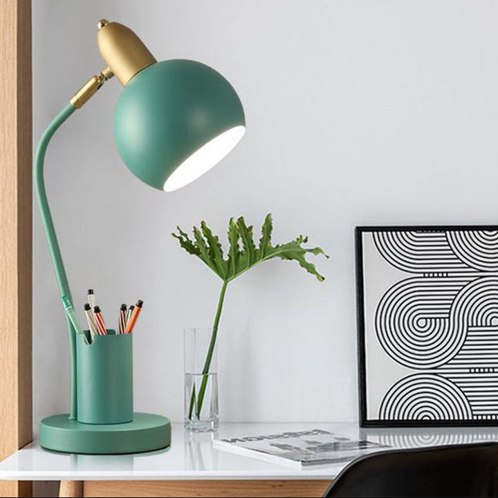Lisslune | LumiSphere - Metal sphere night light with tubular pen holder design