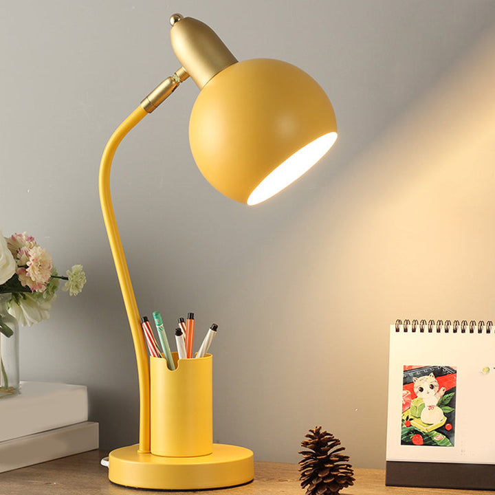 Lisslune | LumiSphere - Metal sphere night light with tubular pen holder design