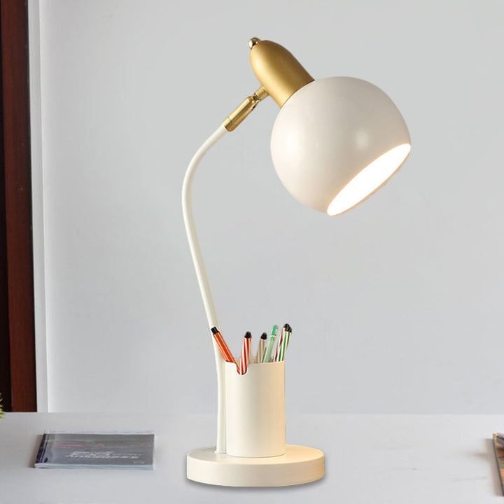 Lisslune | LumiSphere - Metal sphere night light with tubular pen holder design