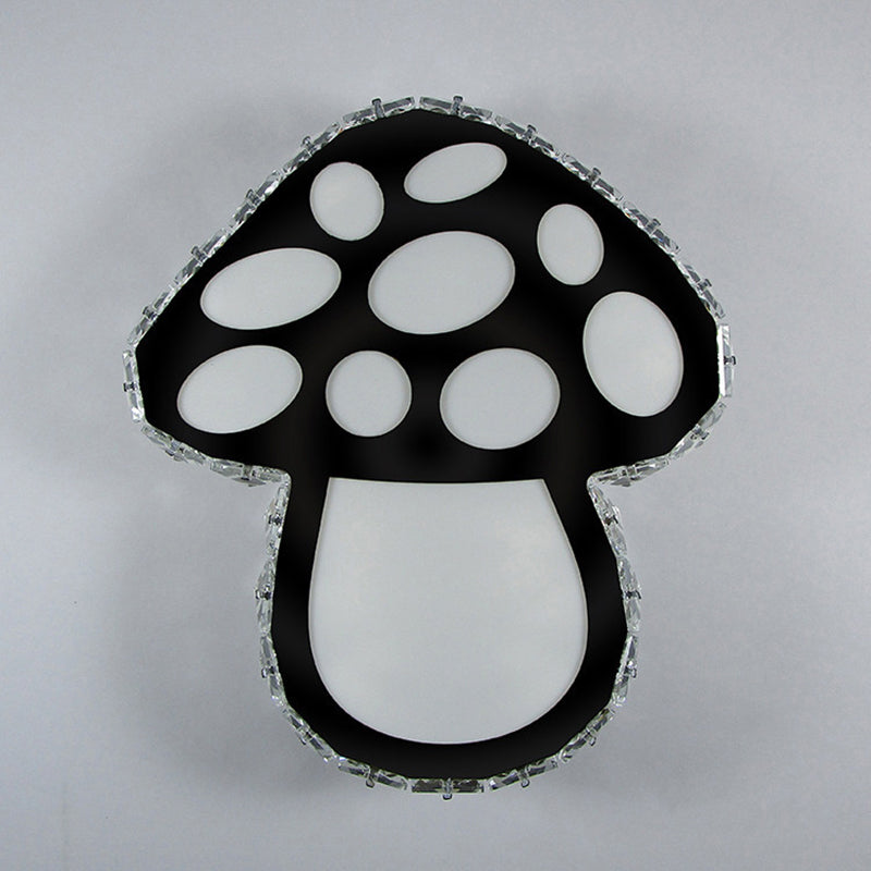 Lisslune | Mushroom Wall Mount Lighting Minimalist Crystal LED Nightstand Surface Wall Lamp in Black, 2 Colors Light