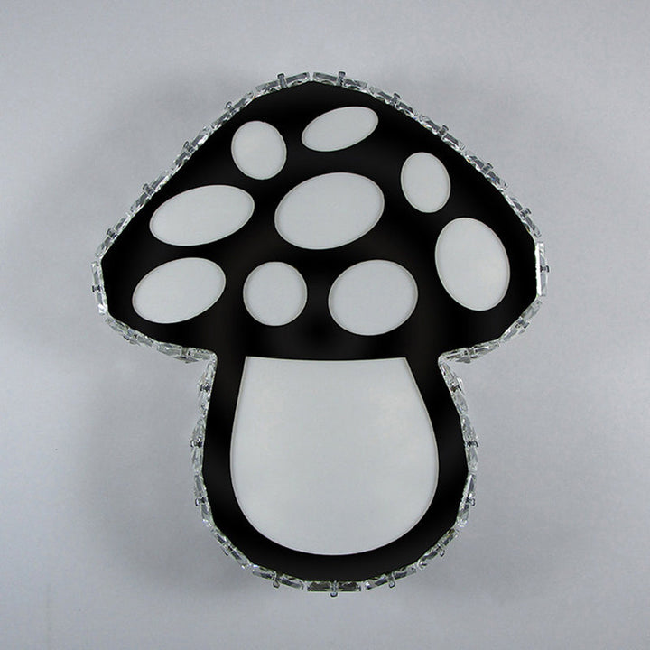 Lisslune | Mushroom Wall Mount Lighting Minimalist Crystal LED Nightstand Surface Wall Lamp in Black, 2 Colors Light