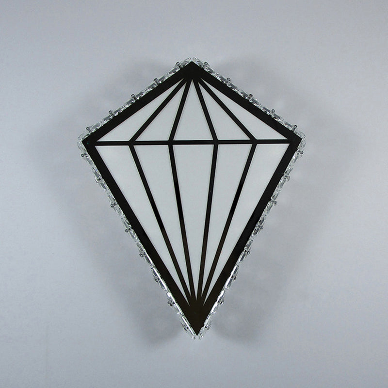 Lisslune | White LED Diamond Wall Light Simplicity Acrylic Wall Lamp with Crystal Decor in Warm/White Light
