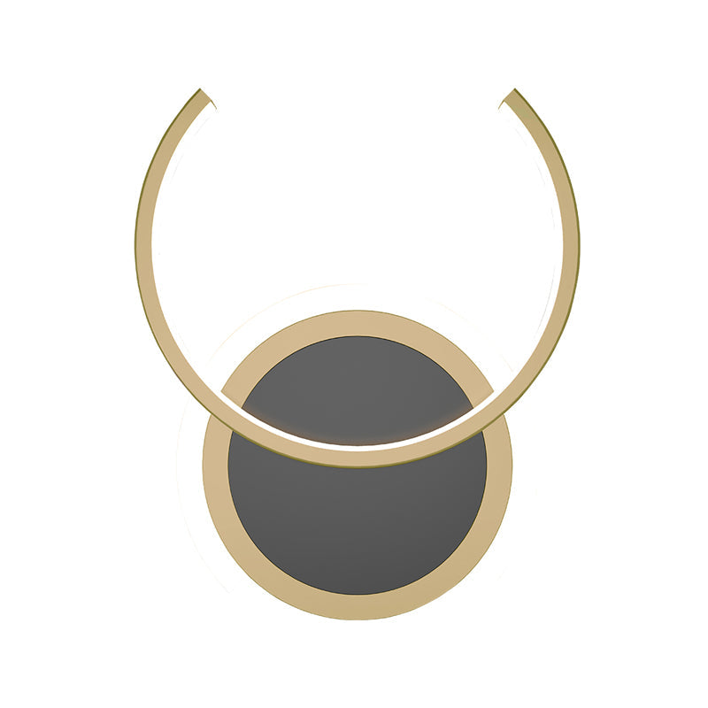Lisslune | Metal C-shaped Wall Lamp Nordic LED Wall Light in Gold for Bedroom, Warm/White Light