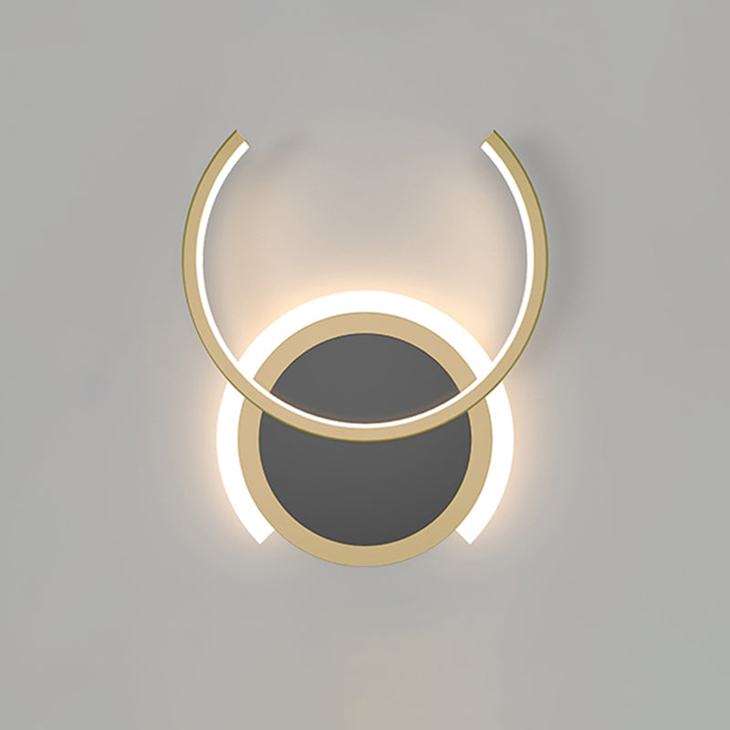 Lisslune | Metal C-shaped Wall Lamp Nordic LED Wall Light in Gold for Bedroom, Warm/White Light