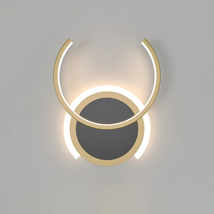 Lisslune | Metal C-shaped Wall Lamp Nordic LED Wall Light in Gold for Bedroom, Warm/White Light