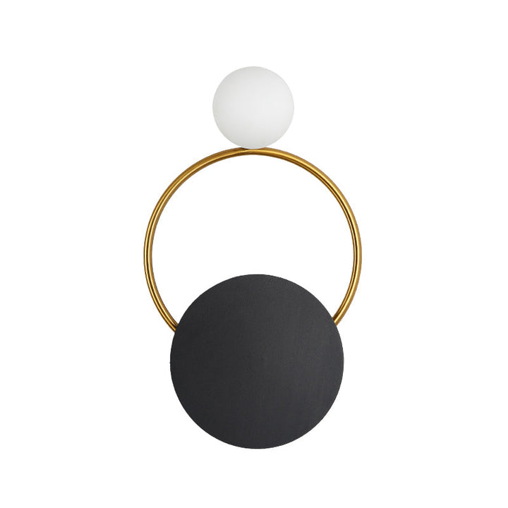 Lisslune | Black rounded wall light fixture Modernism LED metal wall-mounted lighting in white/yellow light