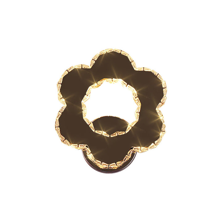Lisslune | Hand-cut Crystal Flower/Star Wall Light Modernism LED Wall-mounted Lighting in Chrome, Warm/White Light