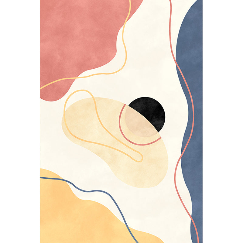 Lisslune | Beige Abstract Carpet Polyester Modern Carpet Nonslip Background Pet-Friendly Area Rug for Living Room