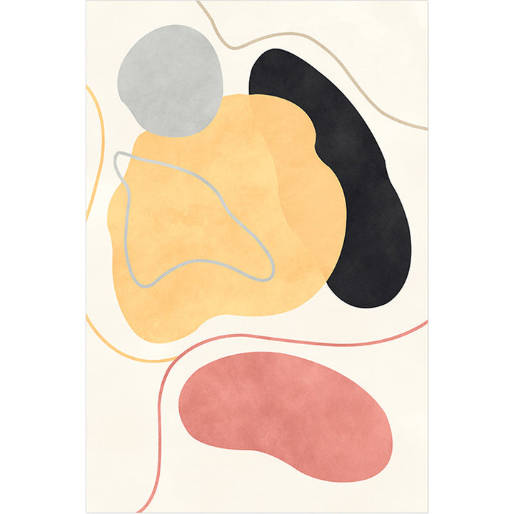 Lisslune | Beige Abstract Carpet Polyester Modern Carpet Nonslip Background Pet-Friendly Area Rug for Living Room