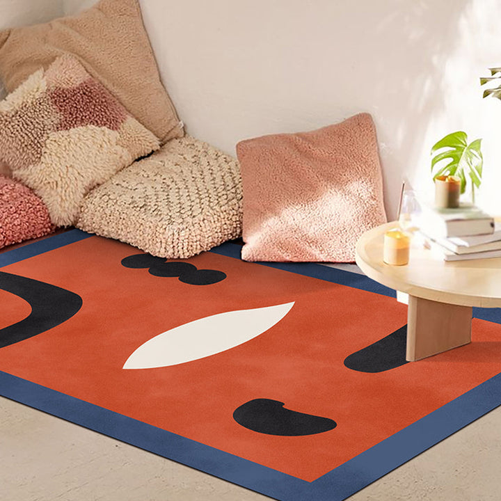 Lisslune | Contemporary Abstract Area Rug Multicolor Polyester Washable Dog and Cat Friendly Carpet for Living Room