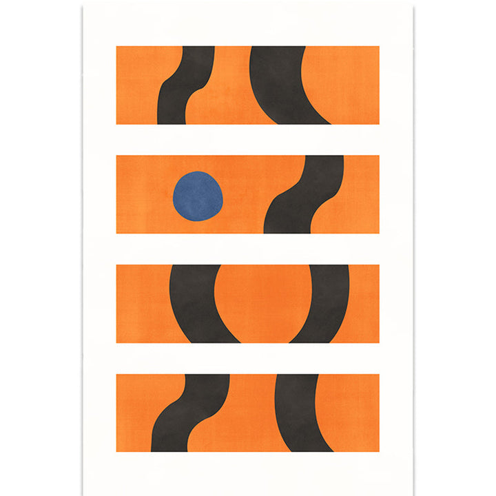 Lisslune | Contemporary Abstract Area Rug Multicolor Polyester Washable Dog and Cat Friendly Carpet for Living Room