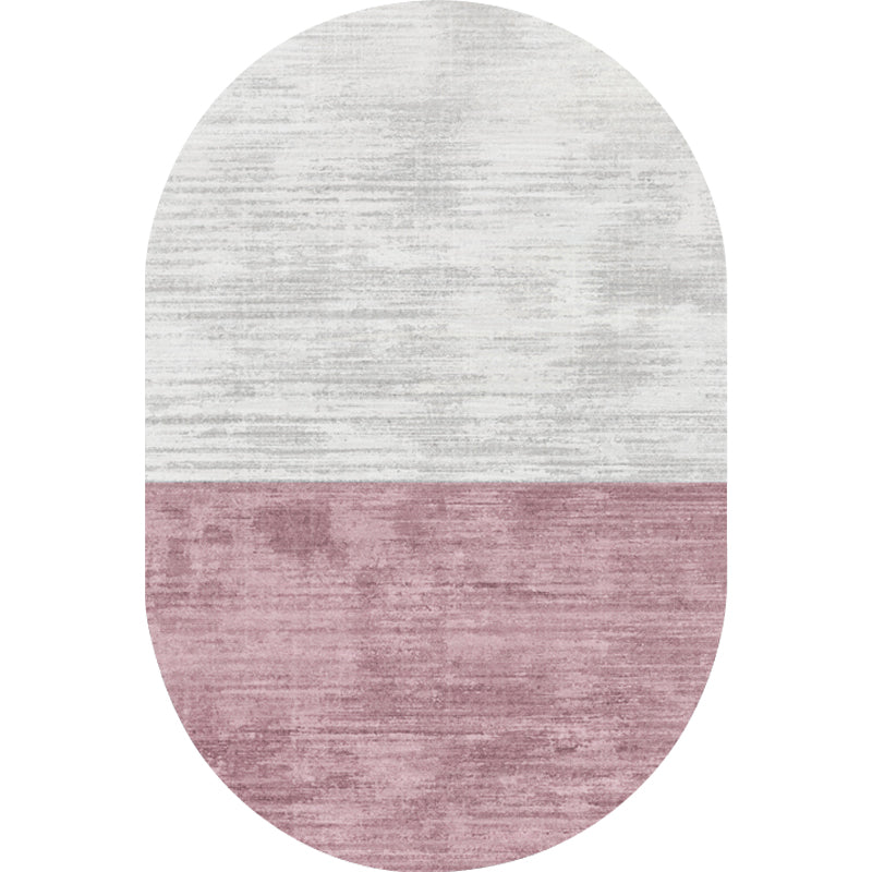 Lisslune | Novelty Living Room Carpet in Pink and Blue Color Block Print Carpet Polyester Stain Resistant Area Rug