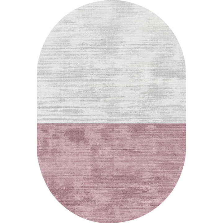 Lisslune | Novelty Living Room Carpet in Pink and Blue Color Block Print Carpet Polyester Stain Resistant Area Rug