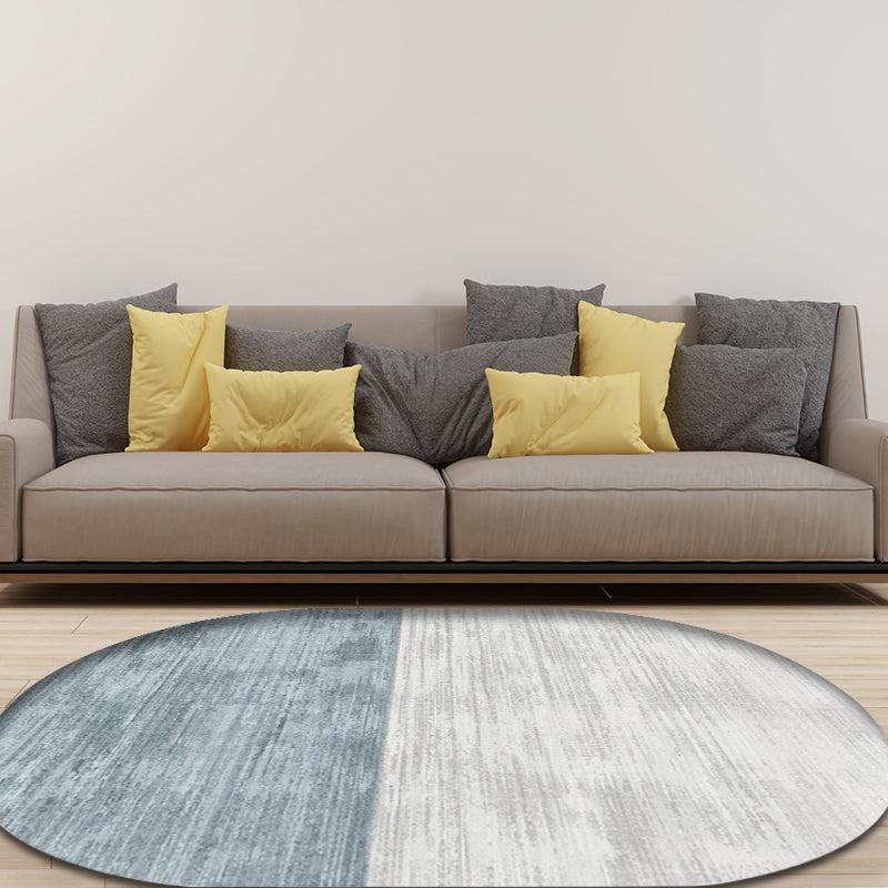 Lisslune | Novelty Living Room Carpet in Pink and Blue Color Block Print Carpet Polyester Stain Resistant Area Rug