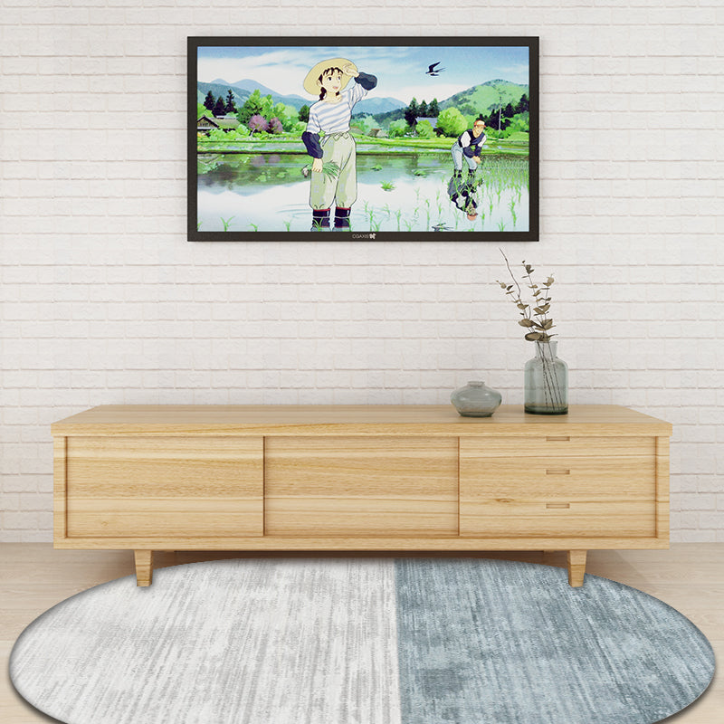 Lisslune | Novelty Living Room Carpet in Pink and Blue Color Block Print Carpet Polyester Stain Resistant Area Rug