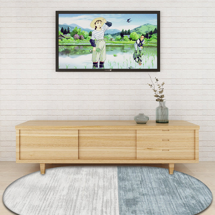 Lisslune | Novelty Living Room Carpet in Pink and Blue Color Block Print Carpet Polyester Stain Resistant Area Rug