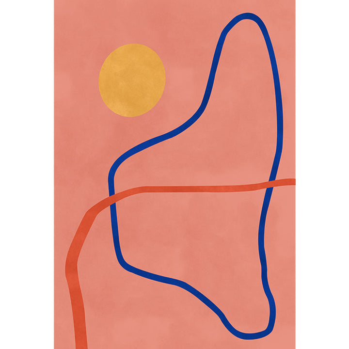 Lisslune | Novelty Abstract Rug Pink and Yellow Polyester Rug Non-Slip Backing Pet-Friendly Rug for the Living Room