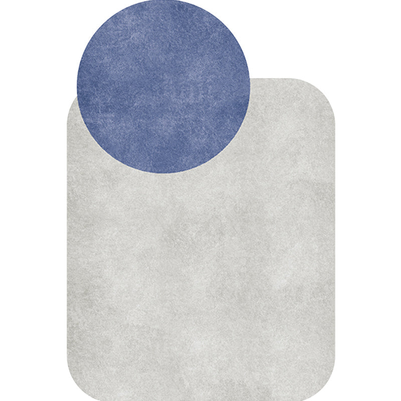 Lisslune | Novelty Living Room Irregular Carpet in Gray and Pink Color Block Circle Rectangle Print Carpet Polyester Non-Slip Carpet